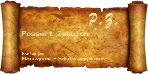Possert Zebulon névjegykártya